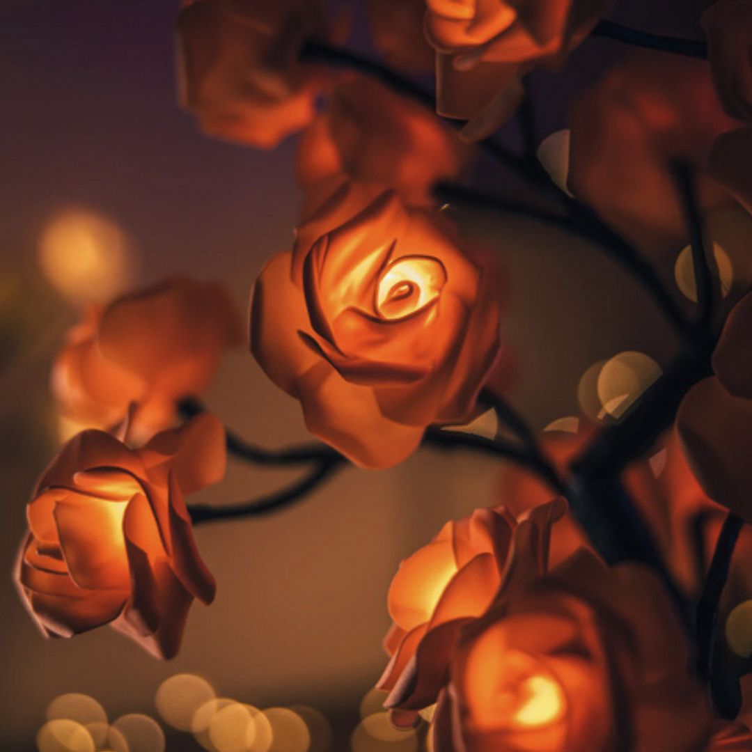 PinkLamp ® - Luminária de Rosas em LED + BRINDE (Umidificador de Ar Portátil)