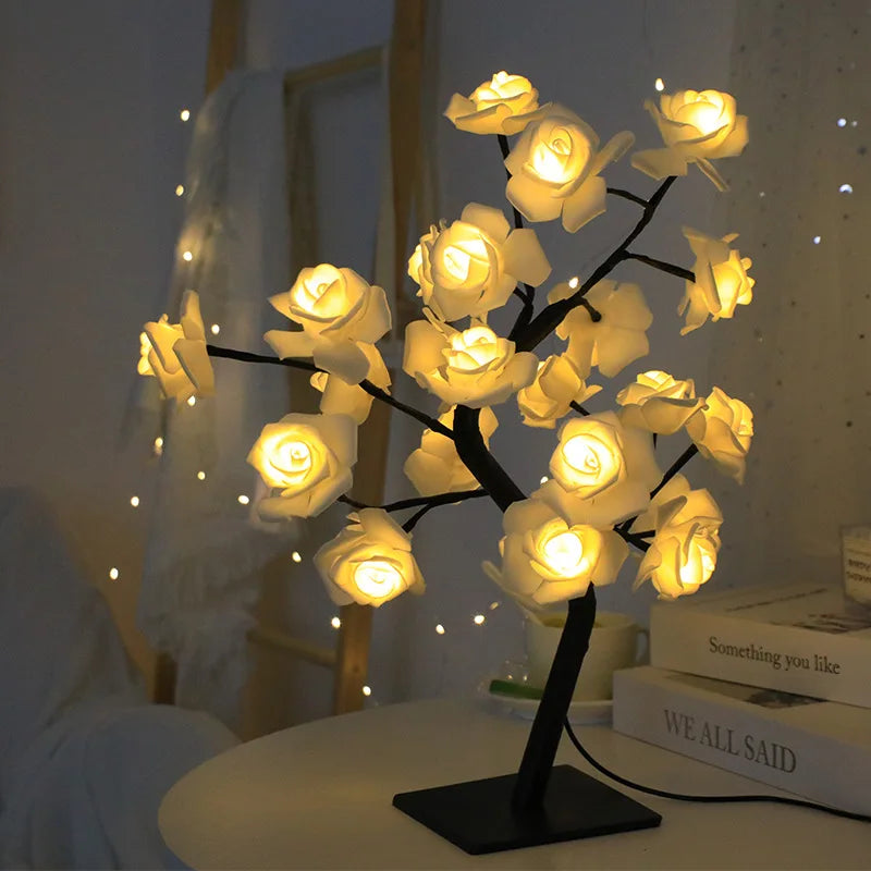 PinkLamp ® - Luminária de Rosas em LED + BRINDE (Umidificador de Ar Portátil)